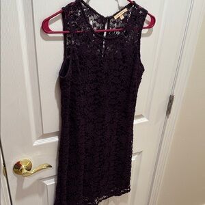 Skies Are Blue Elegant Purple Lace Dress L Keyhole Back